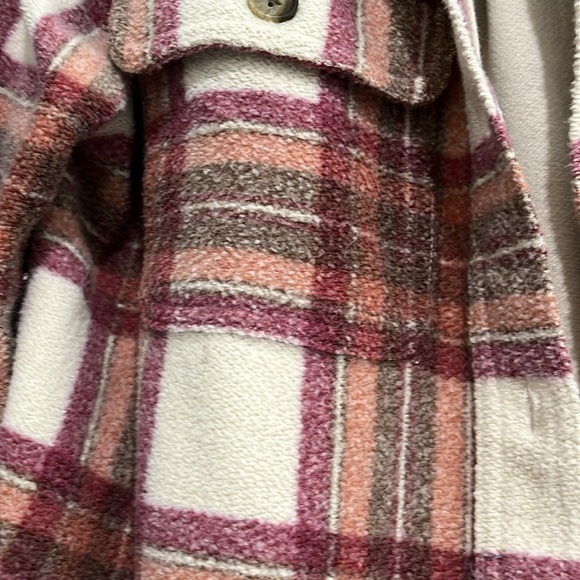 AE Plaid Fleece Shacket - Picture 2 of 4